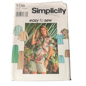 Simplicity 8188 Easy To Sew Misses' Shirt & Shorts Pattern Sizes 12-16